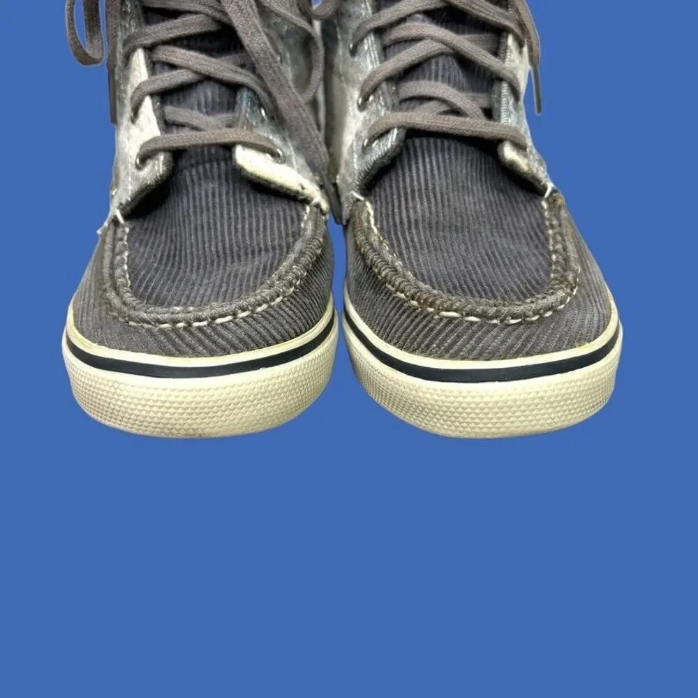 SPERRY TOP-SIDER Acklins Sequin Charcoal Corduroy Ankle Shoes‎ Boot Womens 7M